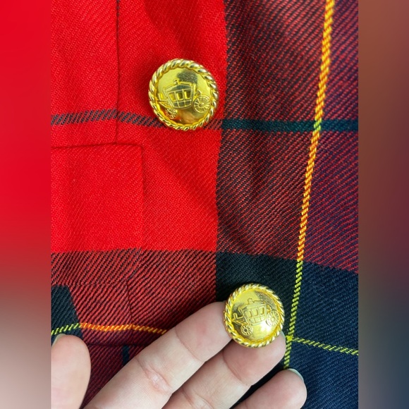 Vintage Escada by Margaretha Ley plaid women’s blazer - Picture 4 of 9